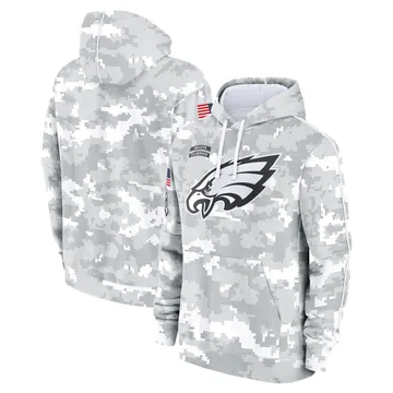 Men's Philadelphia Eagles Arctic Camo 2024 Salute to Service Club Fleece Pullover Hoodie By Nike