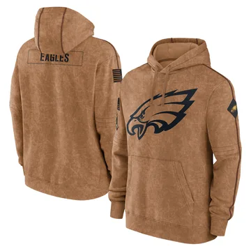 Men's Philadelphia Eagles Brown 2023 Salute to Service Club Pullover Hoodie By Nike