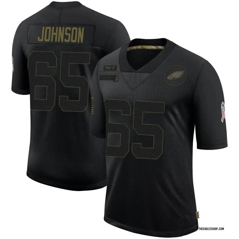 Men's Philadelphia Eagles Lane Johnson Black Limited 2020 Salute To