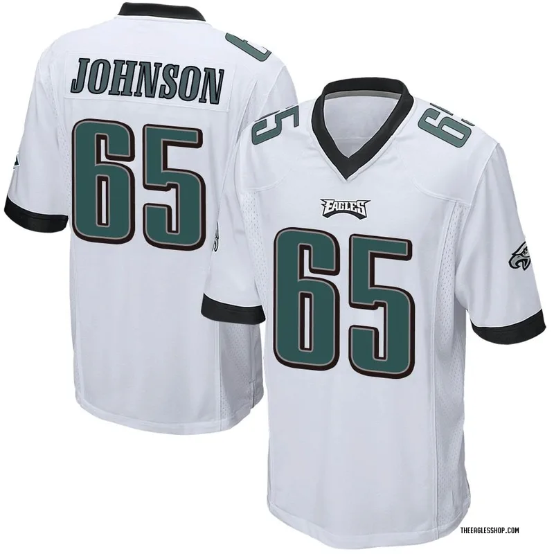 Men's Philadelphia Eagles Lane Johnson White Game Jersey By Nike