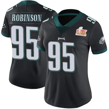 Women's Philadelphia Eagles Ty Robinson Black Limited Alternate Vapor Untouchable Super Bowl LIX Jersey By Nike