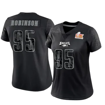 Women's Philadelphia Eagles Ty Robinson Black Limited Reflective Super Bowl LIX Jersey By Nike