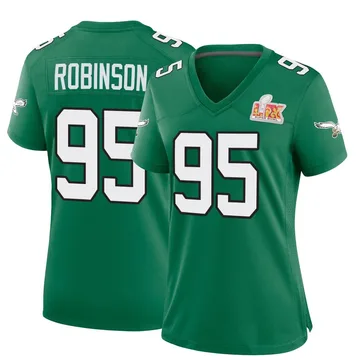 Women's Philadelphia Eagles Ty Robinson Green Game Kelly Alternate Super Bowl LIX Jersey By Nike