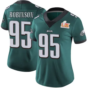 Women's Philadelphia Eagles Ty Robinson Green Limited Midnight Team Color Vapor Untouchable Super Bowl LIX Jersey By Nike