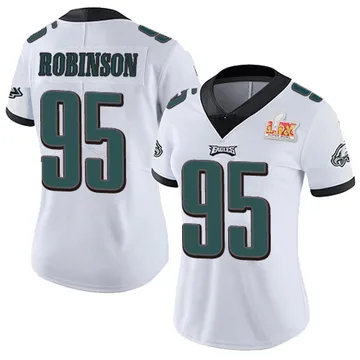 Women's Philadelphia Eagles Ty Robinson White Limited Vapor Untouchable Super Bowl LIX Jersey By Nike