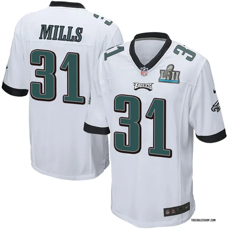 Youth Philadelphia Eagles Jalen Mills White Game Super Bowl LII Jersey