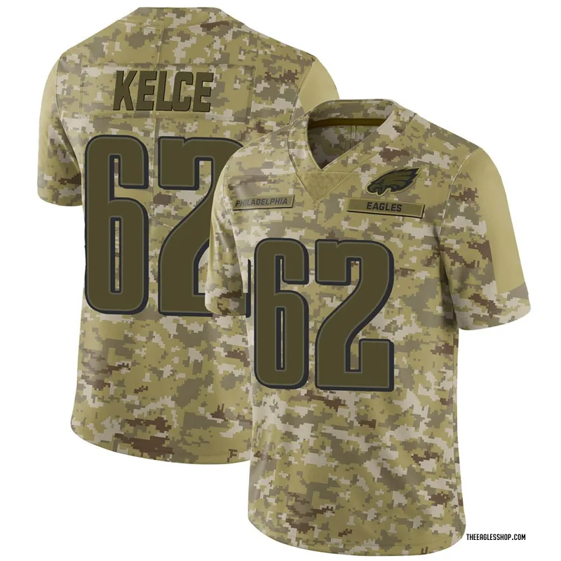 Youth Philadelphia Eagles Jason Kelce Camo Limited 2018 Salute to Service Jersey By Nike